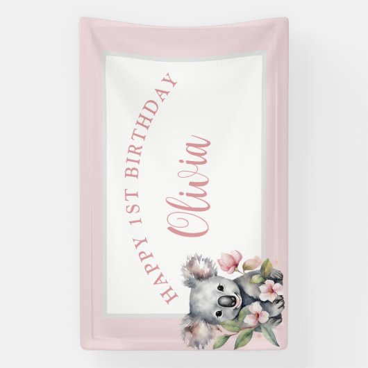 Koala Beer Birthday Spandoek (Verticaal)