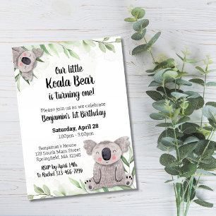 Koala Beer Birthday Uitnodiging