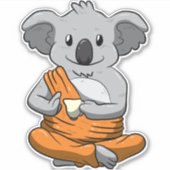 Koala Beer Buddha Koala Drink Tea Meditation Pe Sticker (Voorkant)