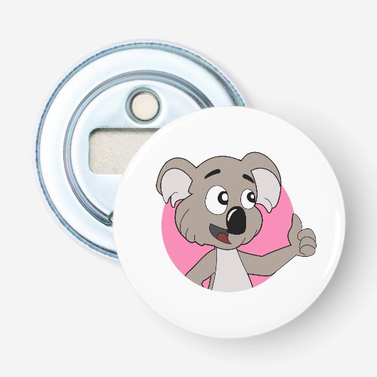 Koala beer cartoon flesopening button flesopener (Voorkant)