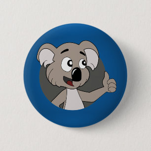 Koala beer cartoon knop ronde button 5,7 cm