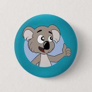 Koala beer cartoon knop ronde button 5,7 cm