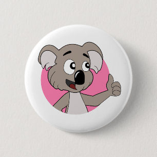 Koala beer cartoon knop ronde button 5,7 cm