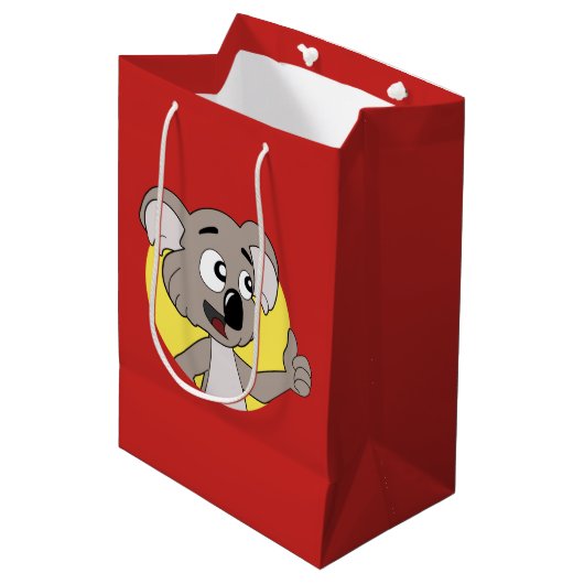 Koala beer cartoon medium geschenktas cadeauzakje (Voorkant Gekanteld)