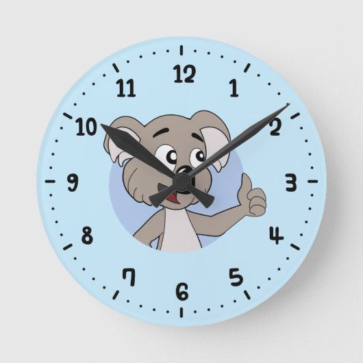 Koala beer cartoon  ronde klok (Voorkant)