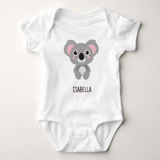 Koala Beer Cute Girls Name Romper (Voorkant)