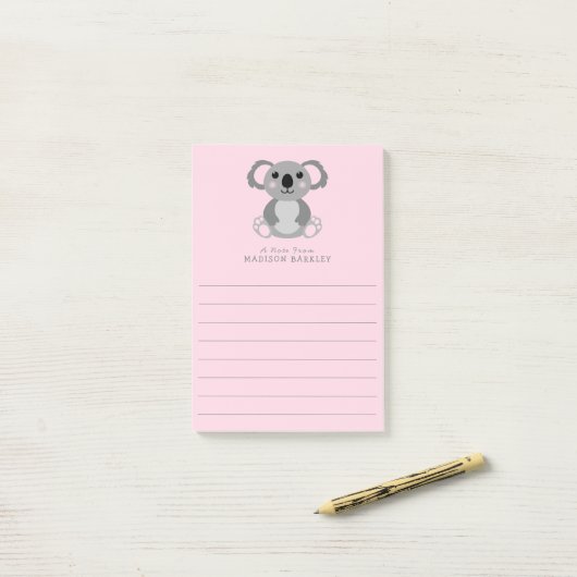 Koala Beer Cute Kind Post-it® Notes (Op bureau)