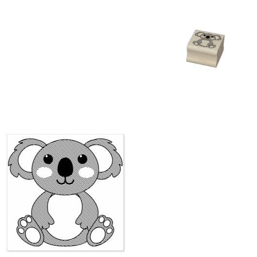 Koala Beer Cute Kind Rubberstempel (Gestempeld)