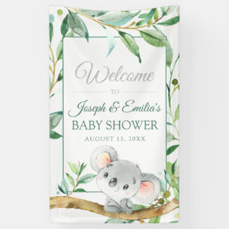 Koala Beer en Eucalyptus Baby shower Banner