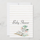 Koala Beer en gebladerte Baby shower Uitnodiging (Achterkant)