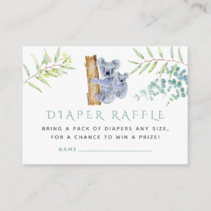 Koala Beer Eucalyptus Bladeren Baby Luier Raffle Informatiekaartje