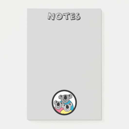 Koala Beer Family Post-It Notes (Voorkant)