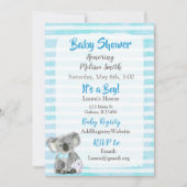 Koala Beer is een Boy Baby Shower Uitnodigingen (Voorkant)