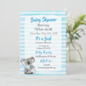 Koala Beer is een Boy Baby Shower Uitnodigingen (Staand voorkant)