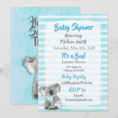 Koala Beer is een Boy Baby Shower Uitnodigingen (Voorkant / Achterkant)