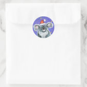 Koala Beer Kerstmis Ronde Sticker (Tas)