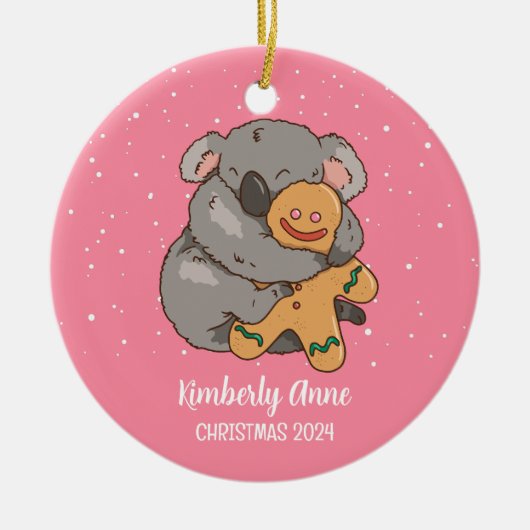 Koala Beer Kerstmis winterfeestdag Keramisch Ornament (Voorkant)