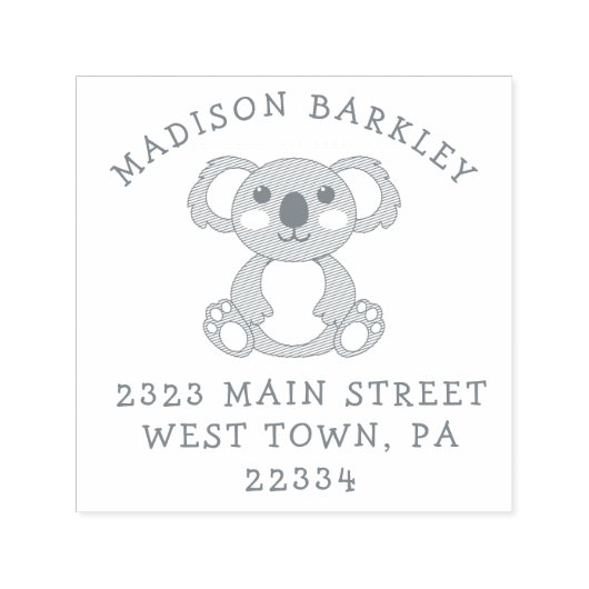 Koala Beer Kind leuke retour adres stempel (Design)