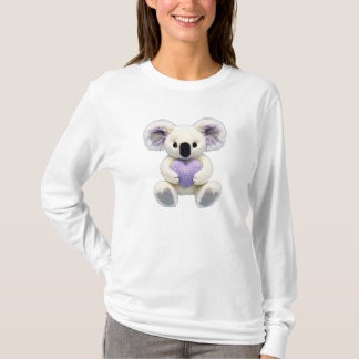 Koala Beer Knuffelen Lavendel Violet Paarse Hart T-shirt