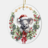 Koala Beer krans kleindochter kerst Keramisch Ornament (Links)