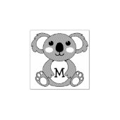 Koala Beer Leuk Kind Monogram Initiaal Rubberstempel (Afrduk)