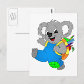 Koala-Beer met rugzak Briefkaart (Voorkant / Achterkant)