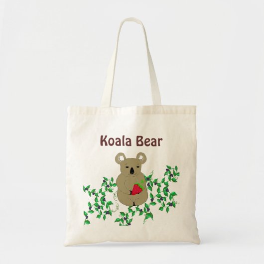 Koala-Beer met wijnstokken Tote Bag (Voorkant)