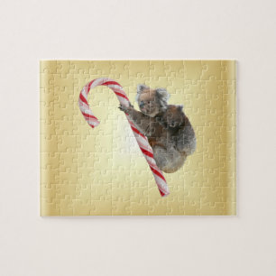 Koala Beer Mum en Joey Candy Cane Legpuzzel