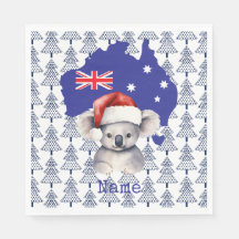 Koala Beer op de Australische vlag en kerstboom