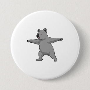 Koala-beer op Yoga Fitness Ronde Button 7,6 Cm