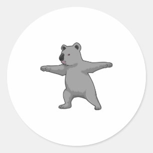 Koala-beer op Yoga Fitness Ronde Sticker