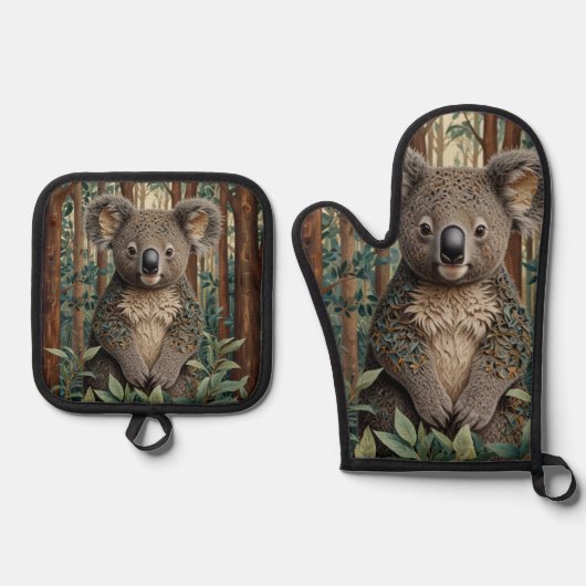 Koala Beer Ovenwant & Pannenlap Set (Voorkant)