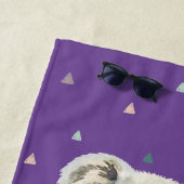  Koala Beer Paarse  dierbenaming Kinderen Strandlaken (In situ)