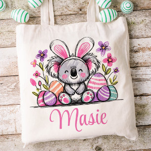 Koala Beer Pasen Kinder naam Meisjes Bunny Tote Bag