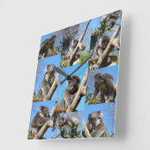 Koala Beer Photo Collage Vierkante Klok (Hoek)