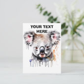 Koala Beer Portret Briefkaart (Staand voorkant)