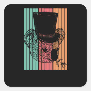 Koala Beer Retro Vierkante Sticker