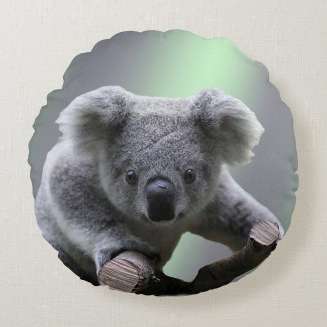 Koala Beer Rond Kussen (Voorkant)