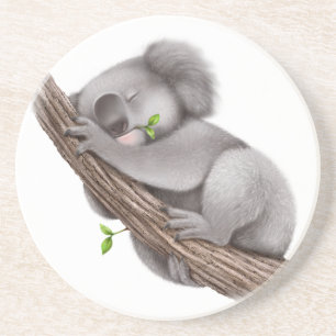 Koala Beer slapen Zandsteen Onderzetter
