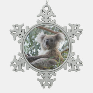 Koala Beer Tin Sneeuwvlok Ornament
