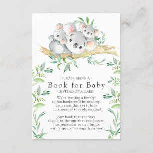 Koala Beer Twins Baby shower Boek voor Baby Kaart