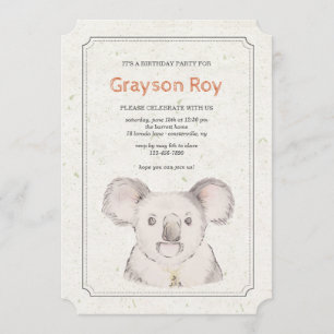 Koala Beer Uitnodiging