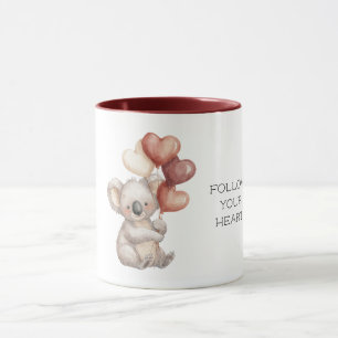 Koala Beer Volg je hart Rode ballonnen Mok