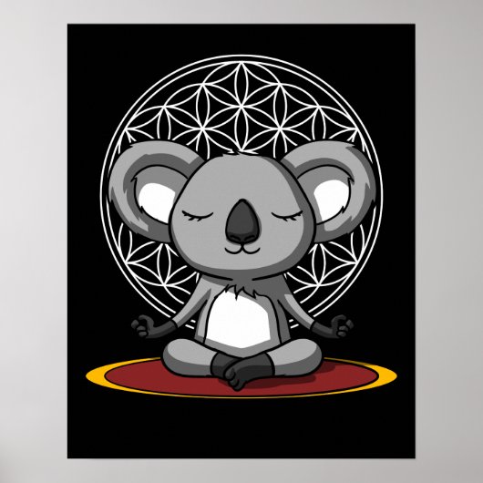 Koala Beer Zen Yoga Meditation Animal Poster (Voorkant)