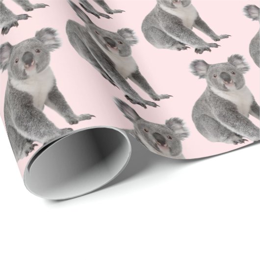 Koala-Beren op Roze Blush Cadeaupapier (Rol Hoek)