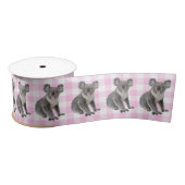 Koala-Beren op Roze en White Gingham Lint (Spoel)