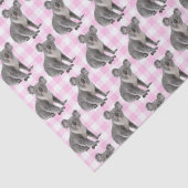 Koala-Beren op Roze Gingham Tissuepapier (Detail)