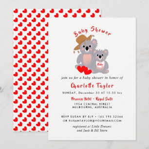 Koala Beren Super Cute Baby shower Invite Kaart