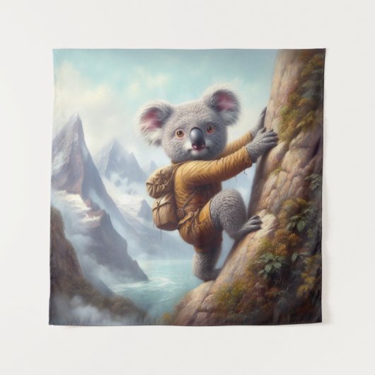 Koala Bergbeklimmen Wandkleed (Voorkant)