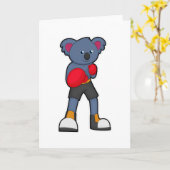 Koala bij boksen met boks handschoenen kaart (Gele Bloem)
